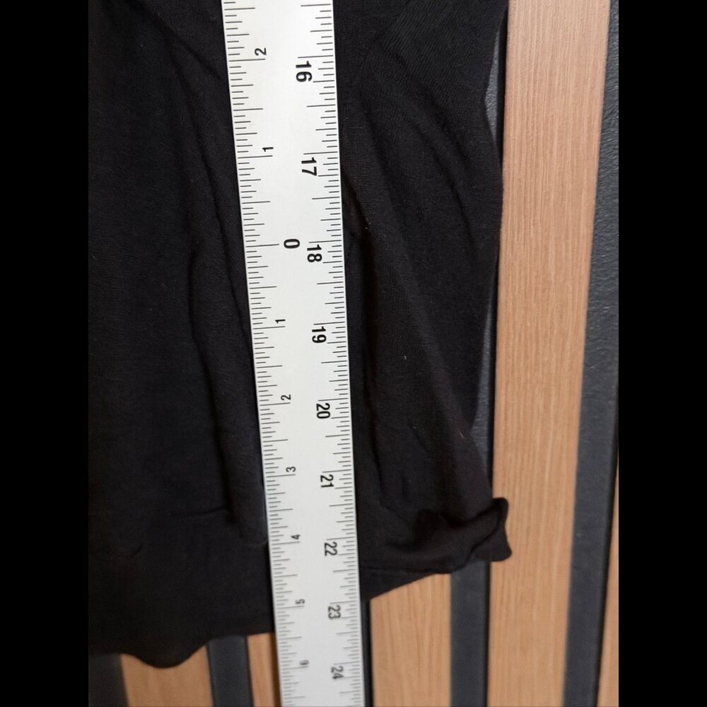 Olmar and Mirta Rick Owens Top 8 / M Women Black Long Sleeve Ruched Angora Shirt - Picture 4 of 12
